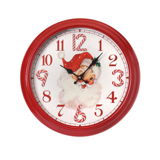 16" METAL BATTERY CANDY SANTA CLOCK