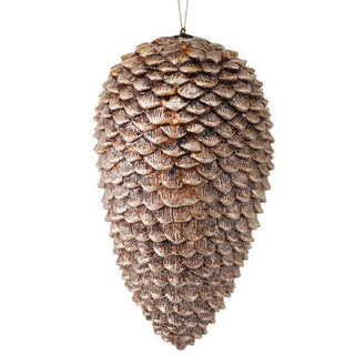 12" GLITTER SEQUIA PINE CONE ORNAMENT