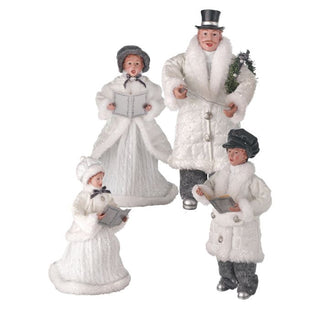 13-16" FABRIC/RESIN WINTER CAROLERS SET/4
