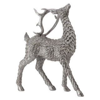 12.5" SILVER RESIN STANDING ELEGANT DEER