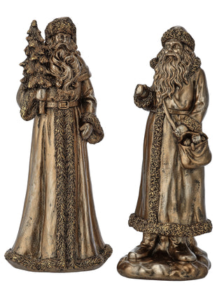 10" RESIN HIGHLANDS SANTA W/BAG-ANT BRONZE (LEFT ONLY)