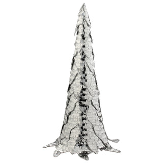 20" SILVER MIRROR METALLIC CONE TREE