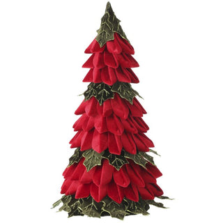 20" VELVET HOLLY LEAF CONE  TREE