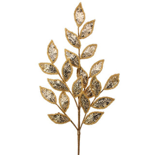 29" METALLIC GLITTER LAUREL LEAF SPRAY