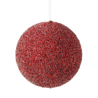 5.5" BURG METALLIC BEADED BALL ORNAMENT