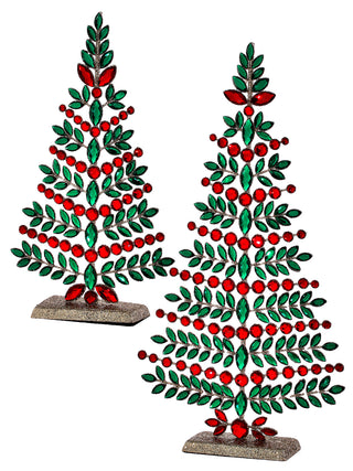 14.5" GLITTER WIRE JEWELED TREE (SMALL ONLY)