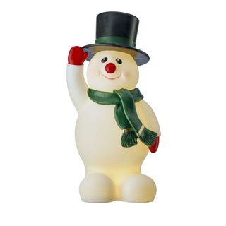 15" LED/BTY/TMR RESIN SNOWMAN