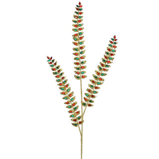 34" JEWELED LONG LEAF SPRAY-RED/GREEN