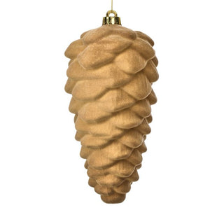 10" VP FLOCKED PINECONE ORNAMENT BOX/3