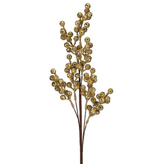 36" GLITTER BERRY SPRAY-GOLD