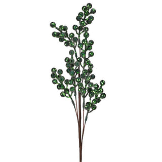 36" GLITTER BERRY SPRAY-GREEN