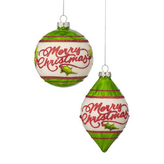 4-6" GLS "M XMAS" BALL/FINIAL ORNAMENT-BALL ONLY