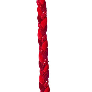 60" VLVT/SEQUIN BRAIDED ROPING-RED
