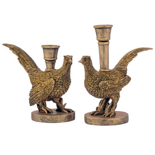 8.5" RESIN PHEASANT CANDLE STICKS (LEFT ONLY)