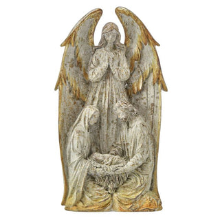 14" RESIN HOLY FAMILY W/ANGEL