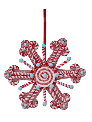 12" FROSTED PEPPERMINT SNOWFLAKE