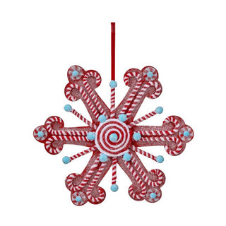 16" FROSTED PEPPERMINT SNOWFLAKE