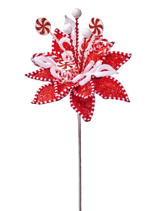26" FANTASY PEPPERMINT POINSETTIA