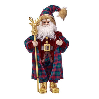 20" GENTLEMAN SANTA W/DEER STAFF