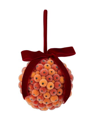 4" Beaded Berry Ball Ornament, Citrus