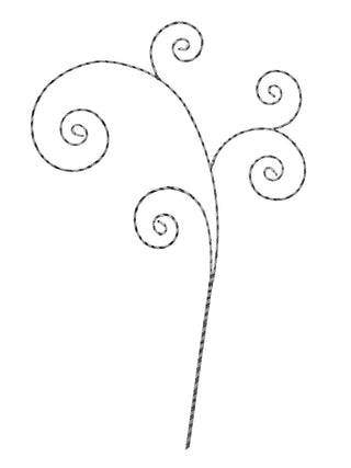 29"METAL GLTR CANDY CANE SCROLL STEM