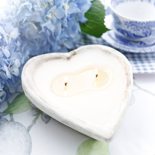 Blue Hydrangea Spring Heart Bowl Candle