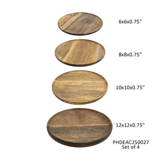 12" Mango Wood Round Platter (X-LARGE ONLY)
