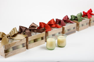 Noble Fir - Fall Set of 4 Votives in Wooden Crate