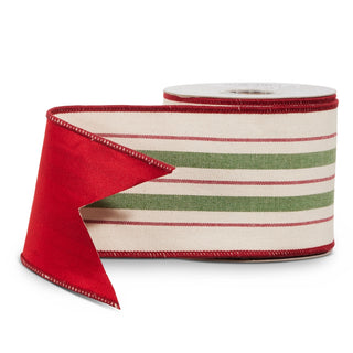 4" X 10 Yds Yuletide Stripes Wired Ribbon SHIPS 9/1/2026