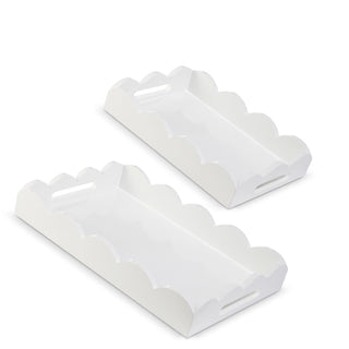14" White Scalloped Trays (SMALL ONLY)