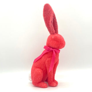 FLOCKED RABBIT ASSORTED-HOT PINK L11" W5.9" H 19.3"