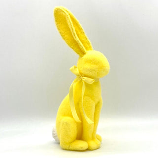 FLOCKED RABBIT ASSORTED-YELLOW L11" W5.9" H 19.3"