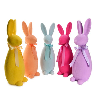 L12.2"W11"H34.6" FLOCKED EASTER RABBIT (HOT PINK ONLY)