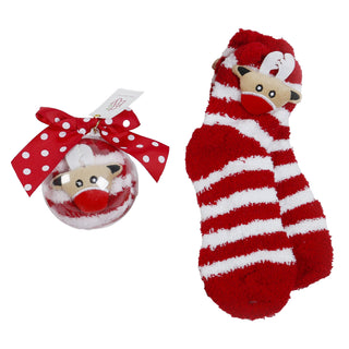 Reindeer Sock In Gift Orn