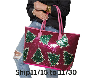 Oh, Christmas Tree Sparkle Bag 15.7" x 7.9" x 13"