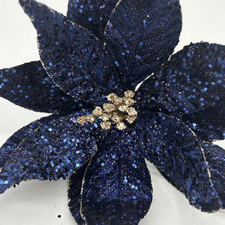 12.5" MIDNIGHT BLUE POINSETTIA