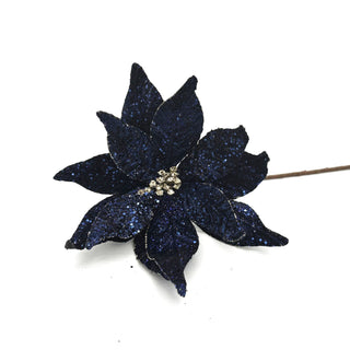 12.5" MIDNIGHT BLUE POINSETTIA