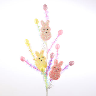 29.5" Easter Glitter Rabbit Stem Multi