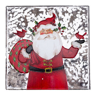 10" Folk Art Metal Santa - Design 2