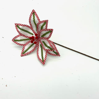 12.5" WHITE/GREEN/RED POINSETTIA