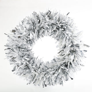 SILVER AND WHITE LARGE WREATH..MIN 2..36" OUTER DIAMETER..