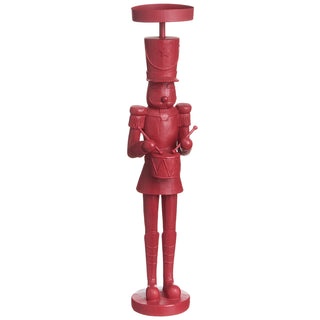 19.6" NUTCRACKER CANDLEHOLDER RED