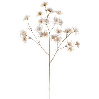 36"FLOCKED THISTLE SPRAY BR/WH