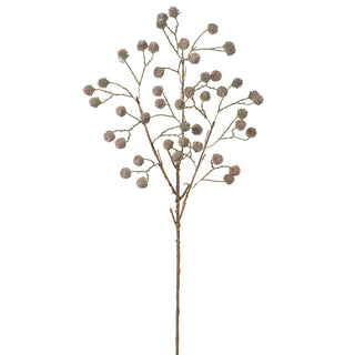 36" GLITTERED PINE CONE SPRAY-BROWN