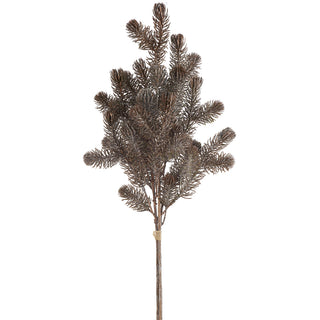23" GLITTERED PINE BUNDLE X3 BROWN STEM