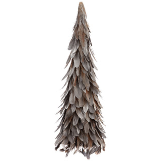 20"FEATHER CONE TOPIARY SILVER