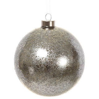 4.75"GLASS BALL ORNAMENT SILVER