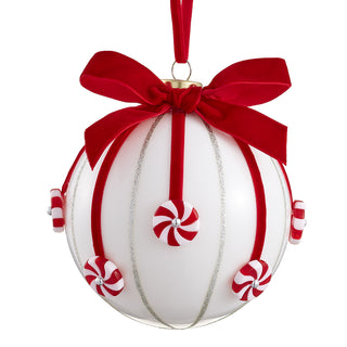 4.75" Candy Glass Ball Ornament