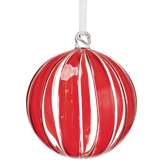 5"GLASS BALL ORNAMENT RE/CW