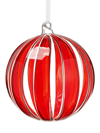 7"GLASS BALL ORNAMENT RE/CW